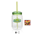 25 Oz. Mason Jar with Jelly Beans - Green